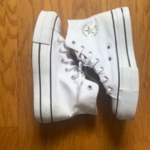 White high top platform converse